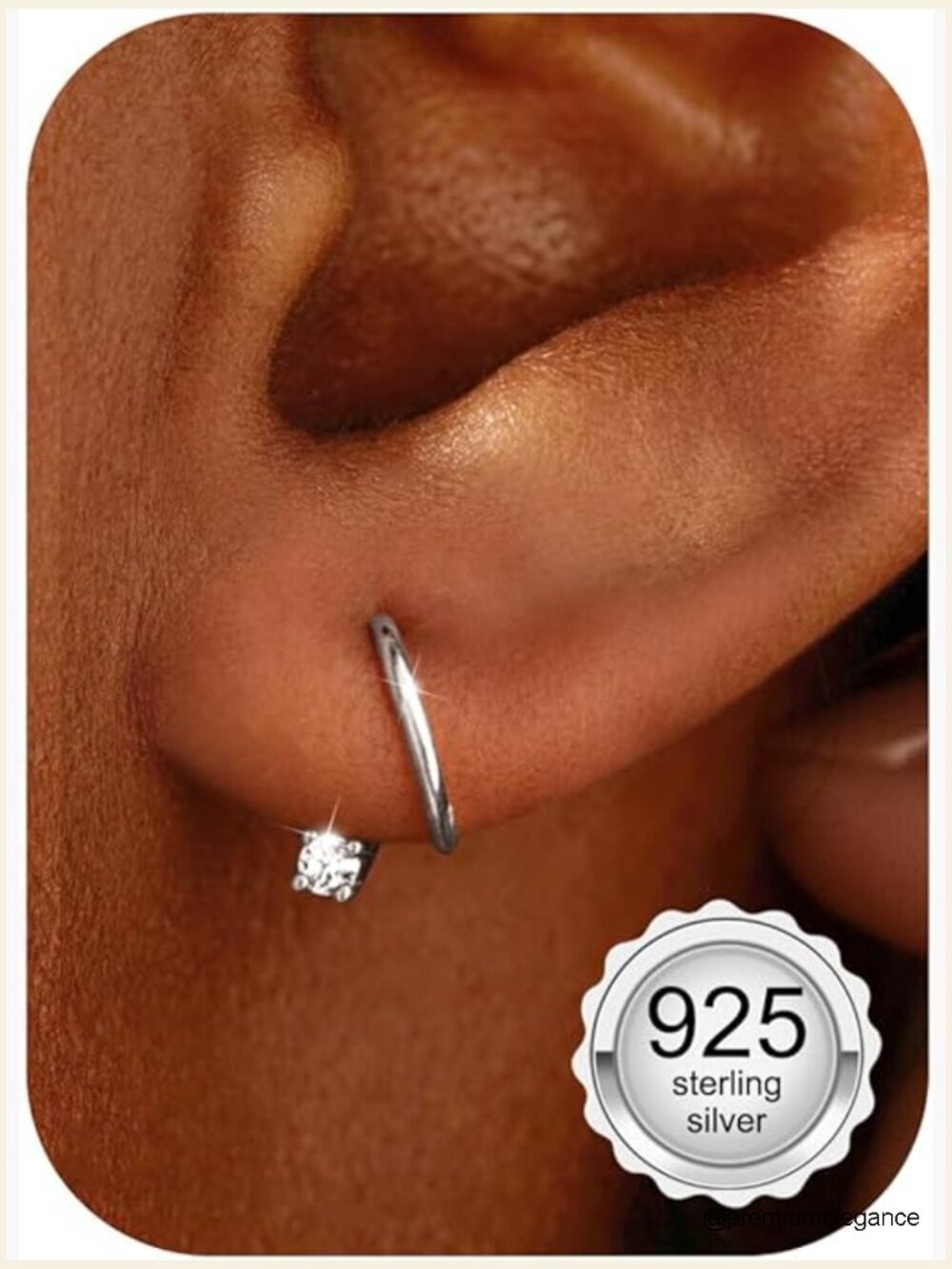Hypoallergenic Sterling Silver Dainty Threader Open Huggie Hoop Earrings